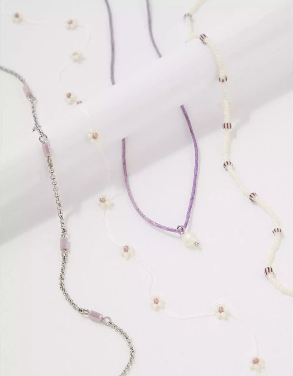 Bijoux American Eagle AEO Daisy Lavender Choker 4-Pack Multicolore Femme | WSI-54177048